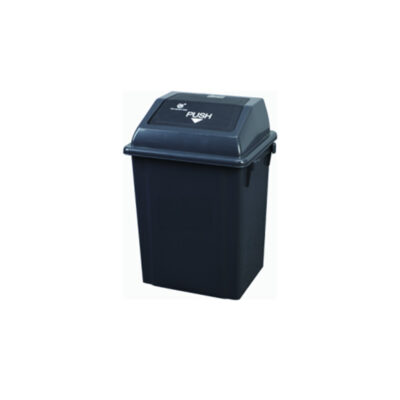 PAPELERA RECTANGULAR PLASTICA C-TAPA COLOR NEGRO 20 Lits *TORMES