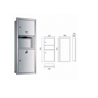 GABINETE DE ACERO INOX. PEQUEÑO (MEDIDA: 750x300x125mm)